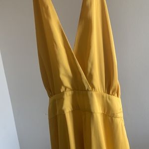 LPA halter mustard yellow jump suit